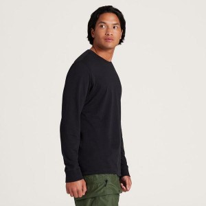 Koszulki Allbirds Allgood Bawełniane Long Sleeve Męskie Czarne | PL4287HK