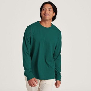 Koszulki Allbirds Allgood Bawełniane Long Sleeve Męskie Turkusowe | PL4291DN