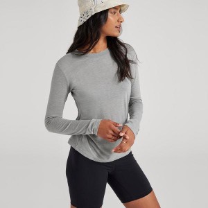 Koszulki Allbirds Long Sleeve Sea Damskie Szare | PL4732DN