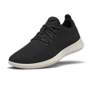 Trampki Allbirds Wełna Runner Męskie Czarne Białe | PL4066EX